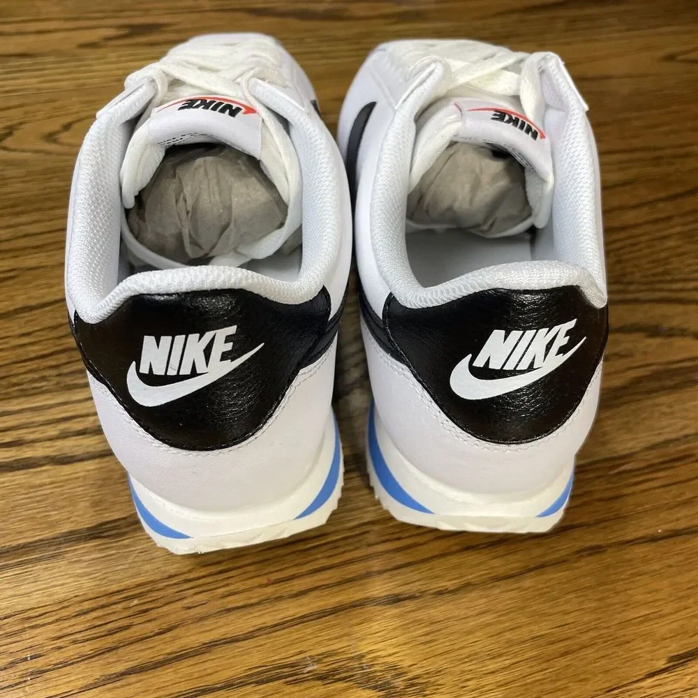 Women’s Nike CORTEZ 'WHITE BLACK LIGHT PHOTO BLUE' Leather Shoes Size - Picture 5 of 6
